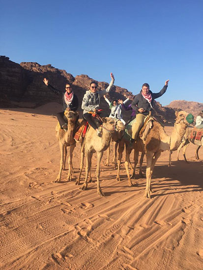 Riding Camels in Petra, Jordan