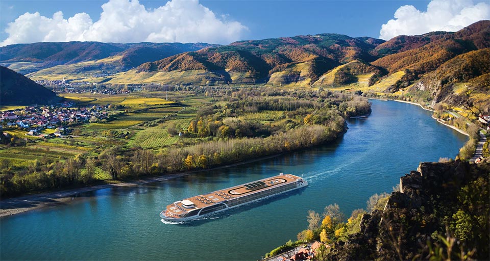 Enjoy stunning panoramic views from your balcony on your European river cruise 