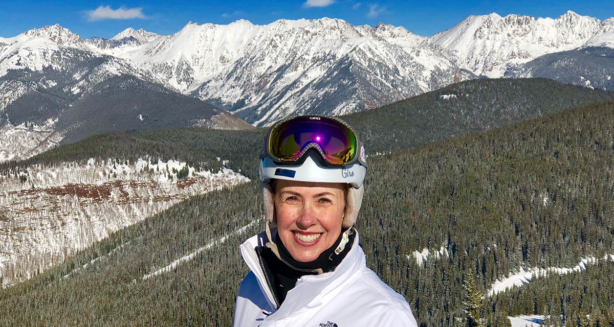 Margi on vacation at a Vail Ski Resort