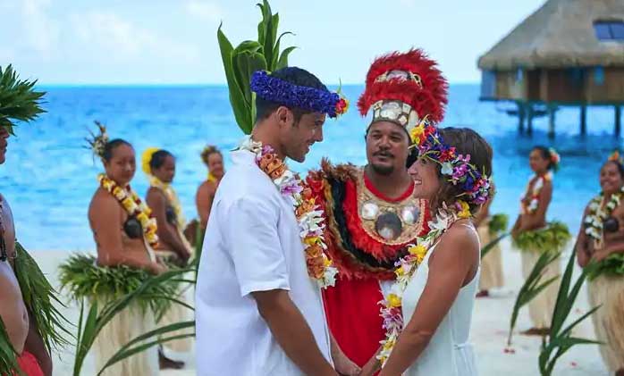 A wedding a Conrad Bora Bora Nui is the perfect choice for a destination wedding