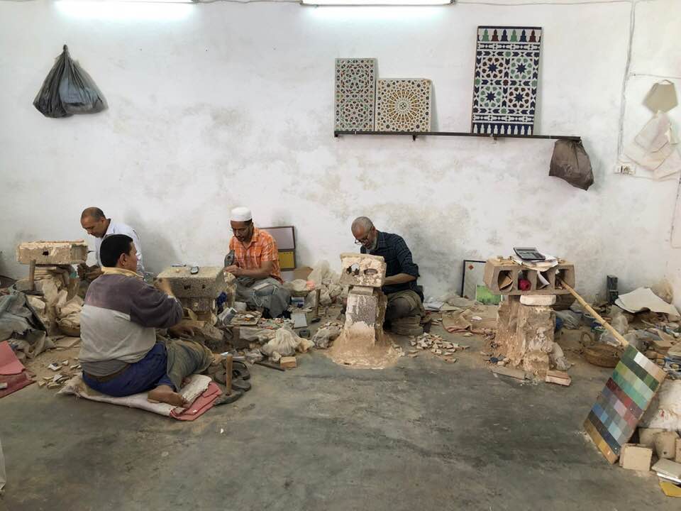 Craftsmen creating beautiful woks of art in Fez, Morocco