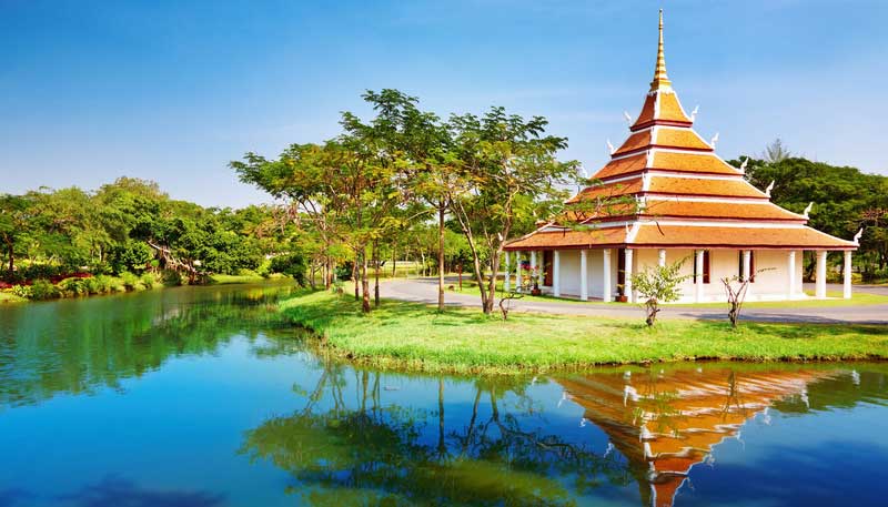 The Mondop Housing Footprints of the Lord Buddha, Ancient City, Thailand