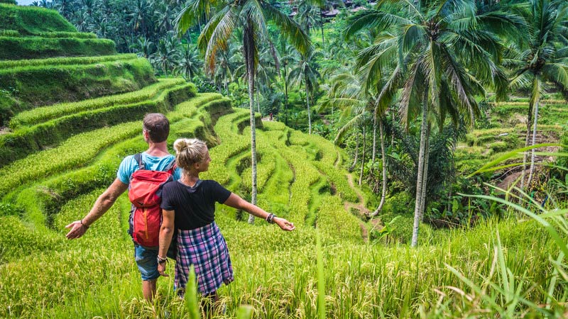 The Tegalalang Rice Terraces are one of the most beautiful places to visit in Bali.