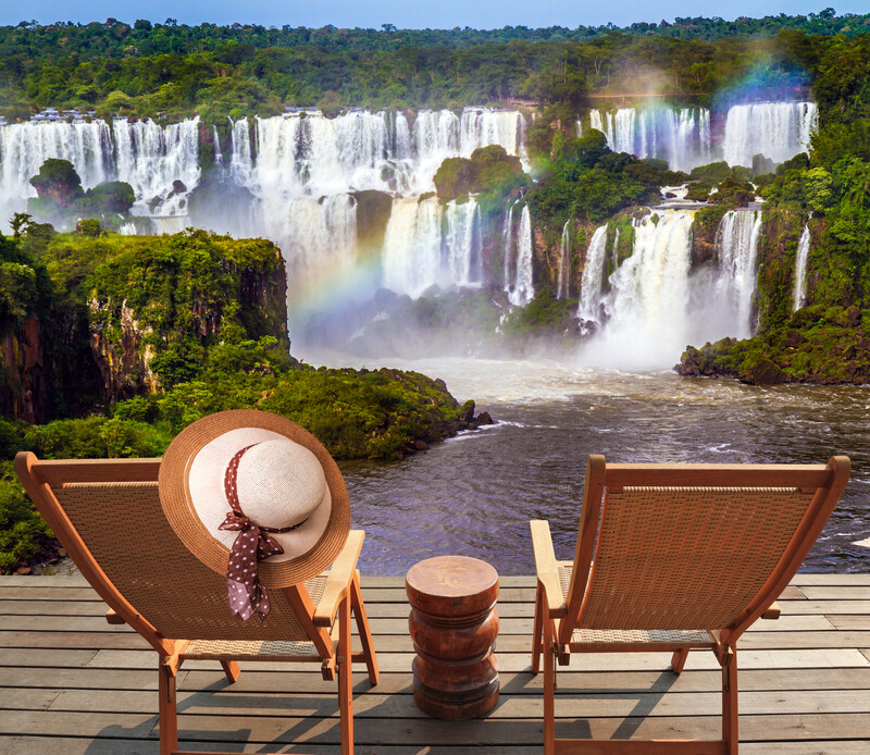 Incredible exotic waterfalls of iguazu in South America